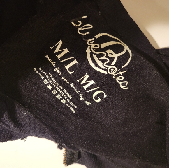 Used Bluenotes Black Bandeau Tube Top with Front Zipper and Bra Padding size M/L - Picture 3 of 3